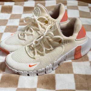 Women’s Size 10 Nike Cream and Orange Athletic Shoes